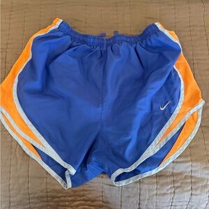 Nike Blue and Orange Women's Athletic Shorts